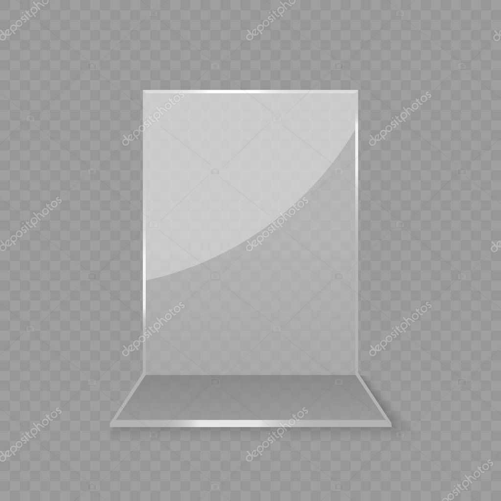 Acrylic glass table card display isolated