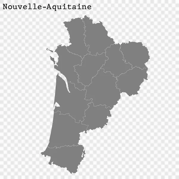 Mapa de alta calidad región de Francia — Vector de stock