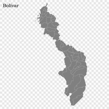 High Quality map is a state of Colombia clipart