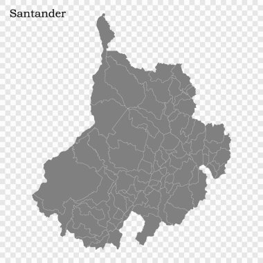 High Quality map is a state of Colombia clipart