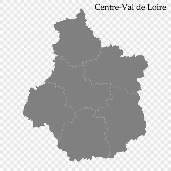 Mapa de alta calidad región de Francia — Vector de stock