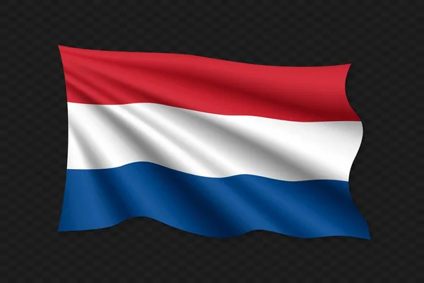 3D zwaaiende vlag — Stockvector