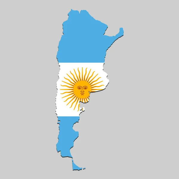 Mapa con bandera nacional — Vector de stock