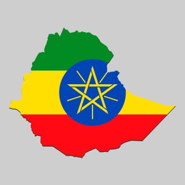 Ulusal bayrak ile harita. Vektör Illustration