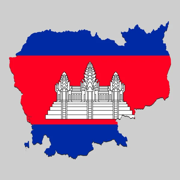 Carte avec drapeau national — Image vectorielle