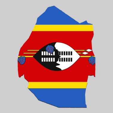 Ulusal bayrak ile harita. Vektör Illustration