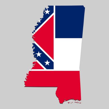 Ulusal bayrak ile harita. Vektör Illustration