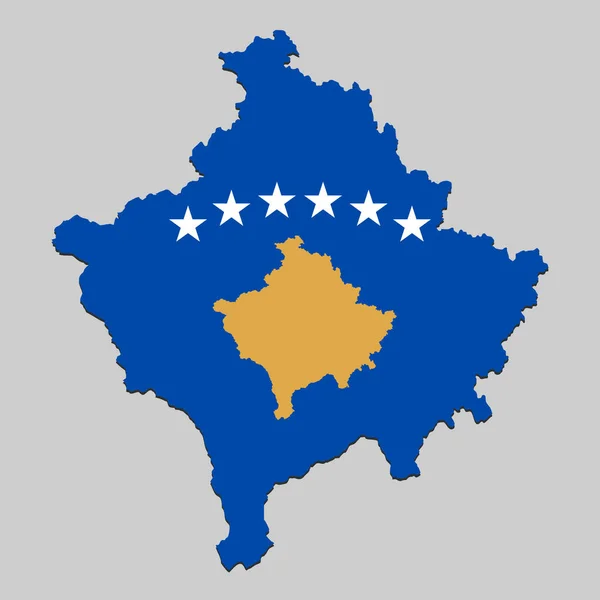 Kaart met nationale vlag — Stockvector