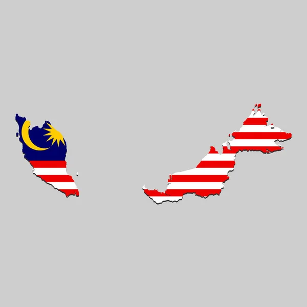 Peta dengan bendera nasional - Stok Vektor