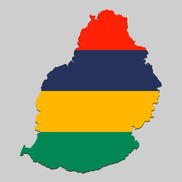 Kaart met nationale vlag. Vector illustratie — Stockvector