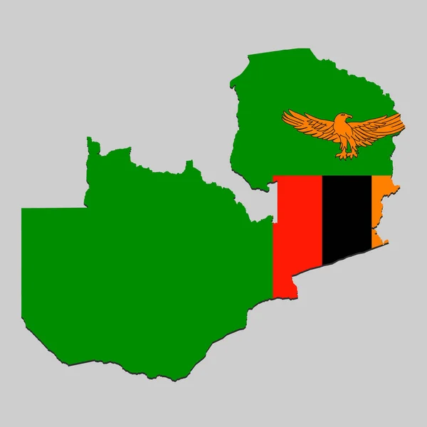 Mapa con bandera nacional. Ilustración vectorial — Archivo Imágenes Vectoriales