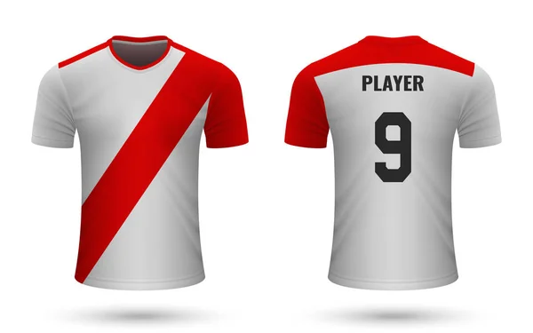Chemise de football réaliste jersey — Image vectorielle