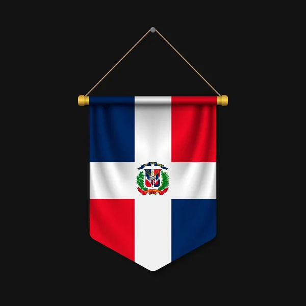 3d banderín realista con bandera — Archivo Imágenes Vectoriales