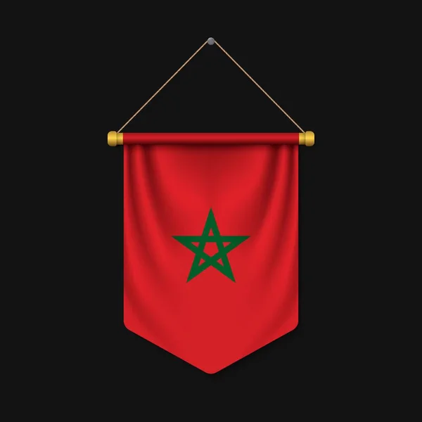 3d fanion réaliste avec drapeau — Image vectorielle