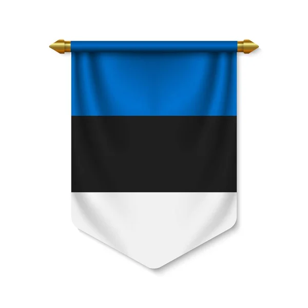 3d gagliardetto realistico con bandiera — Vettoriale Stock