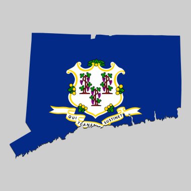 Ulusal bayrak ile harita. Vektör Illustration