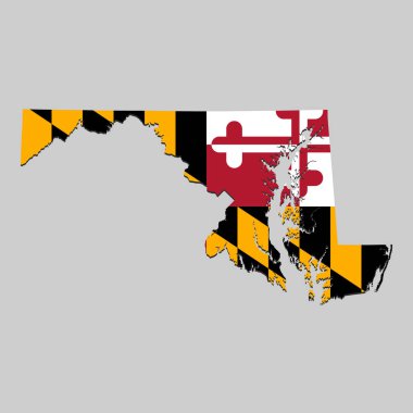 Ulusal bayrak ile harita. Vektör Illustration