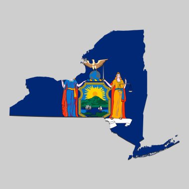 Ulusal bayrak ile harita. Vektör Illustration