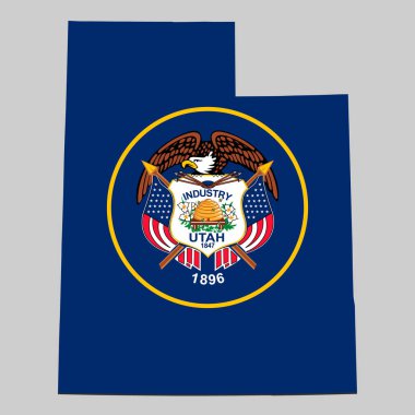 Ulusal bayrak ile harita. Vektör Illustration