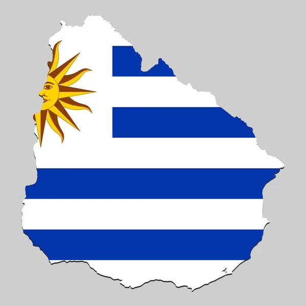 Carte avec drapeau national — Image vectorielle