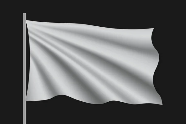 Sventolando bandiera bianca sul pennone. — Vettoriale Stock