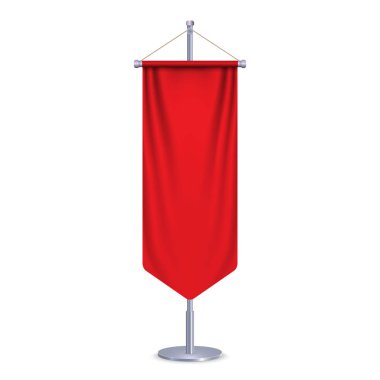 Boş 3d Uzun Pennant . Vektör çizimi