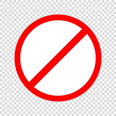 Yasaklama işareti vektör simgesi . Vektör çizimi