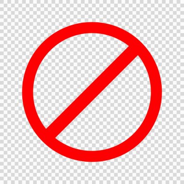 Yasaklama işareti vektör simgesi . Vektör çizimi