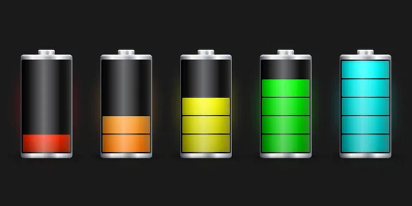 Volledige energie batterijlading. — Stockvector