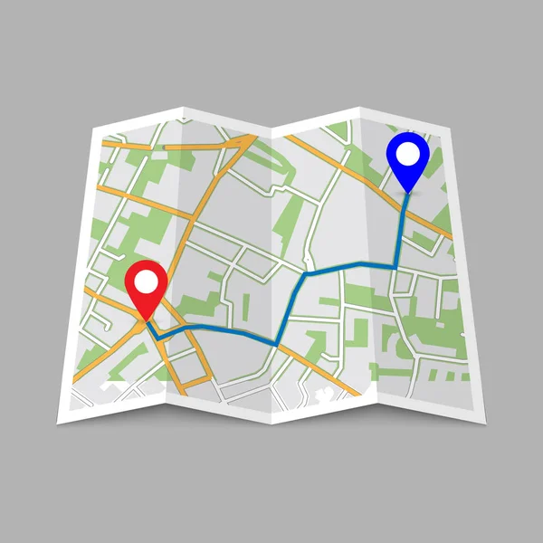 Abstracte locatie stad kaart — Stockvector