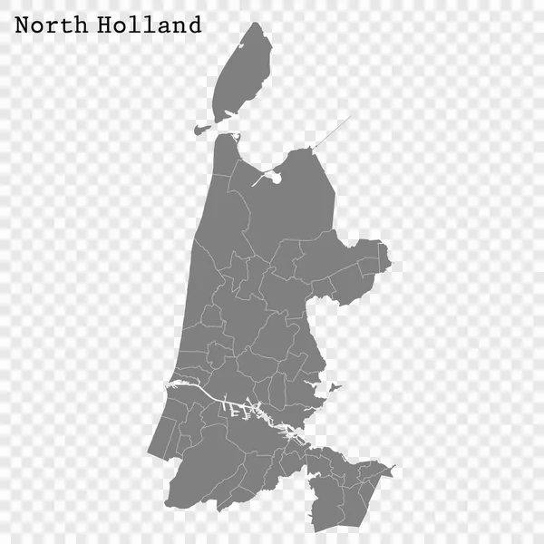 Mapa de alta qualidade é uma província da Holanda — Vetor de Stock