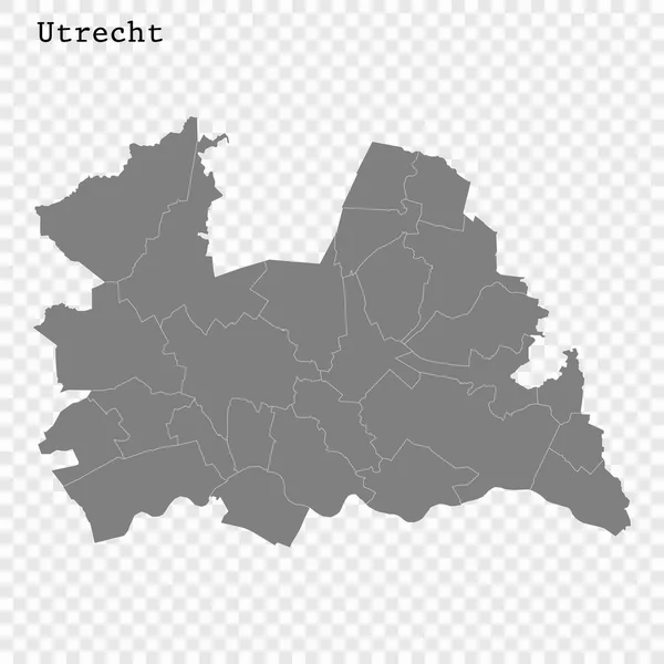 Hög kvalitets karta är en provins i Nederländerna — Stock vektor