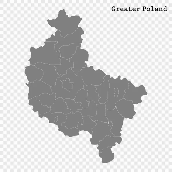 Mappa di alta qualità del voivodato di Polonia — Vettoriale Stock