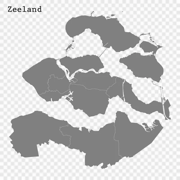 Ο Χάρτης υψηλής ποιότητας είναι επαρχία της Ολλανδίας — Διανυσματικό Αρχείο