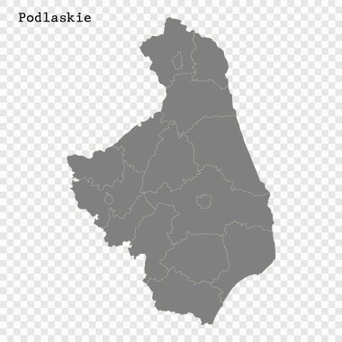 Polonya Voivodeship Yüksek Kaliteli harita