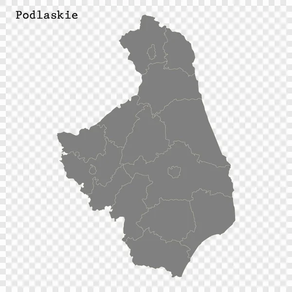 Mapa de alta calidad de Voivodato de Polonia — Vector de stock