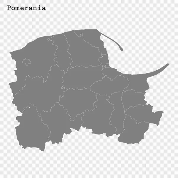 Mapa de alta calidad de Voivodato de Polonia — Vector de stock