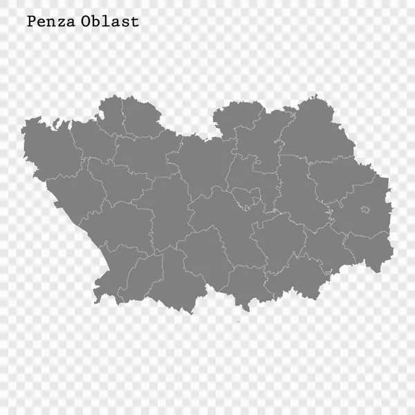 Mapa vysoká kvalita je region v Rusku — Stockový vektor