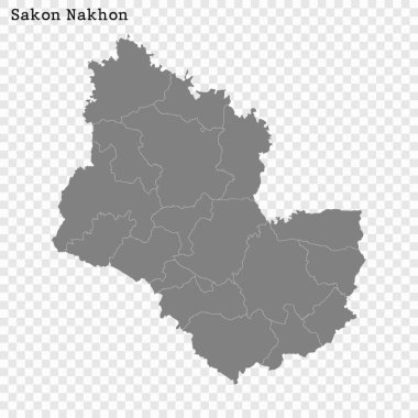 Yüksek Kalite haritası Tayland bir il