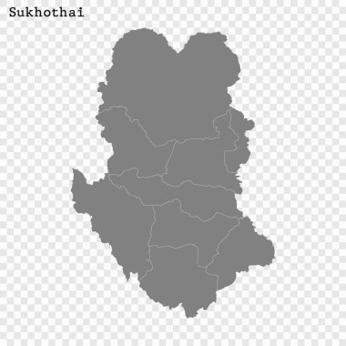 Yüksek Kalite haritası Tayland bir il