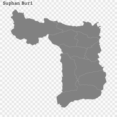 Yüksek Kalite haritası Tayland bir il