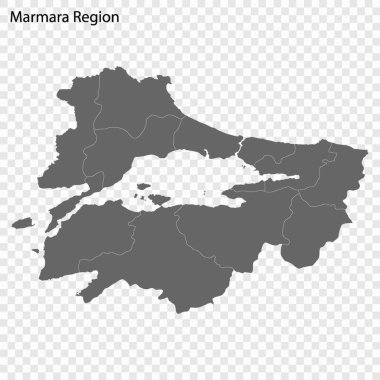 Yüksek Kalite haritası Türkiye'nin bir bölgesidir