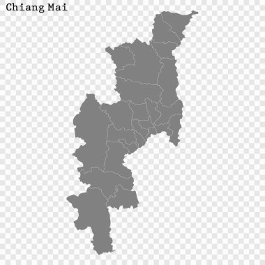 Yüksek Kalite haritası Tayland bir il