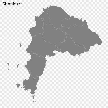 Yüksek Kalite haritası Tayland bir il