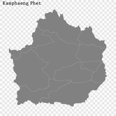 Yüksek Kalite haritası Tayland bir il