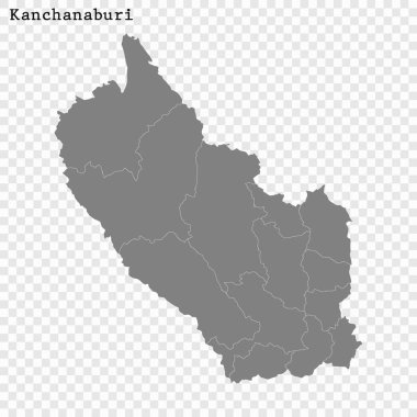 Yüksek Kalite haritası Tayland bir il