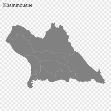 Laos ilinin yüksek kalite haritası