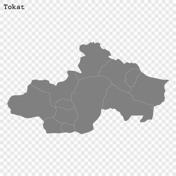 Mapa de Alta Calidad es una provincia de Turquía — Vector de stock