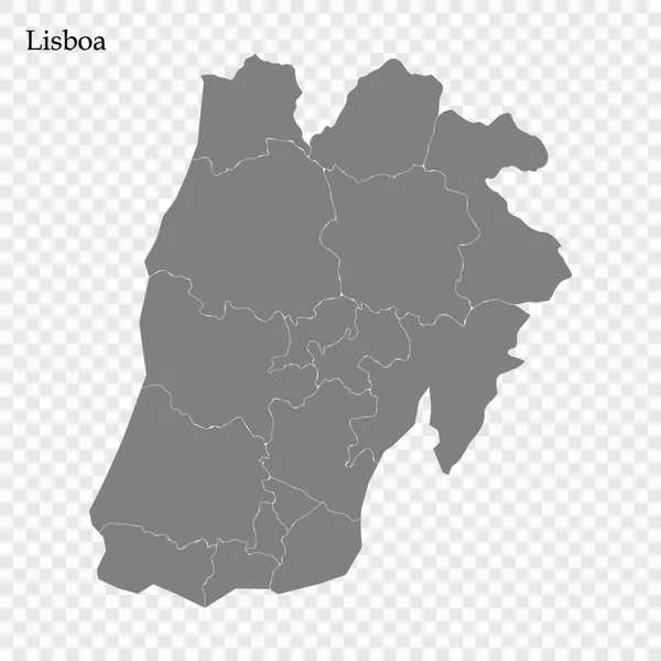 Ο Χάρτης υψηλής ποιότητας είναι μια περιφέρεια της Πορτογαλίας — Διανυσματικό Αρχείο