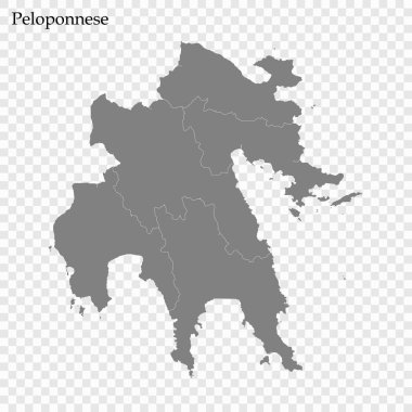 Yunanistan bölgesinin yüksek kaliteli haritası